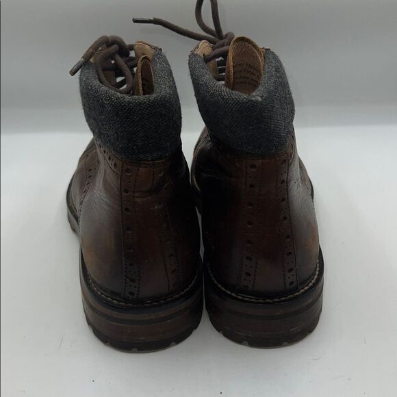 WARFIELD & GRAND Clove Brown Leather Porter Cap Toe Lace Up Boots-9.5 - Picture 4 of 9